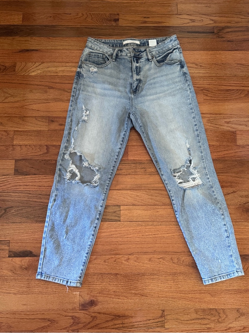 eunina Tobi Super High Rise Mom Crop Jeans